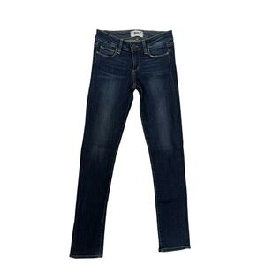 Paige Skyline Ankle Peg Stretch Denim Jeans 24 Dark Wash Mid Rise